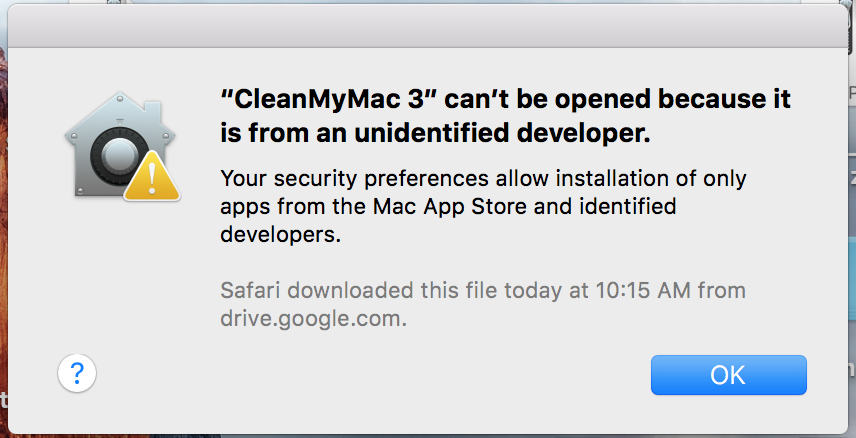 Open app from unidentified developer on mac
